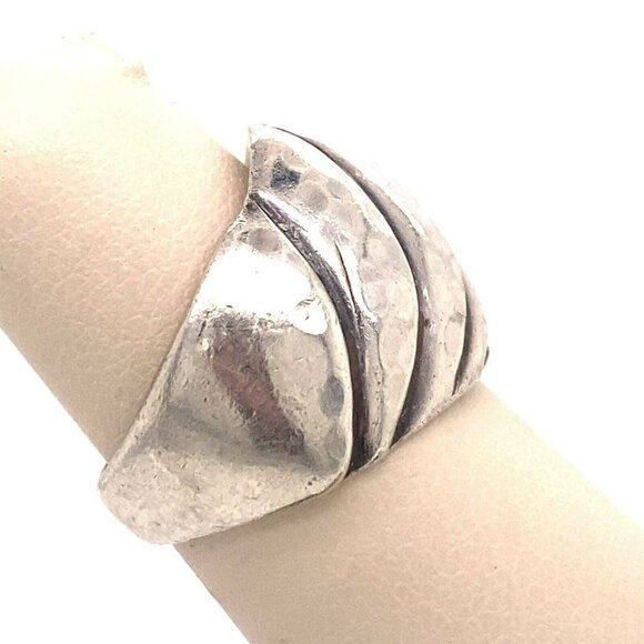 VTG Estate Sterling Silver Hammered Size 6.75 Ring! 141 - Picture 2 of 7